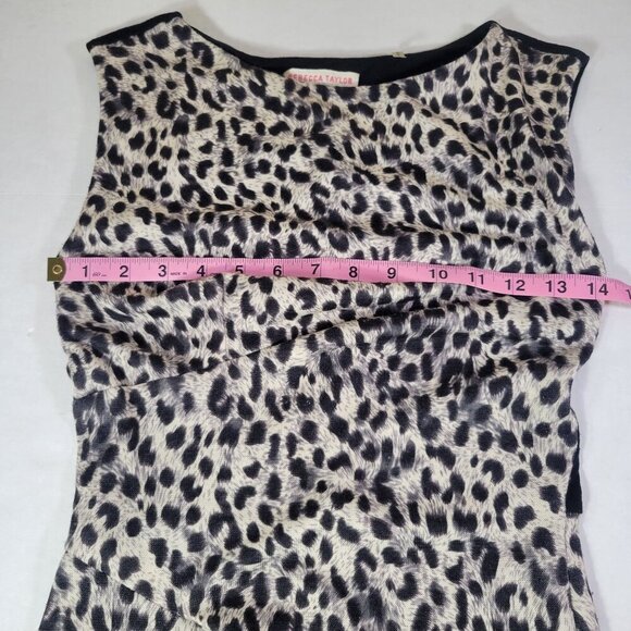 Rebecca Taylor Women Elegant Casual Leopard Print Sleeveless Midi Dress Size XS - Picture 5 of 6